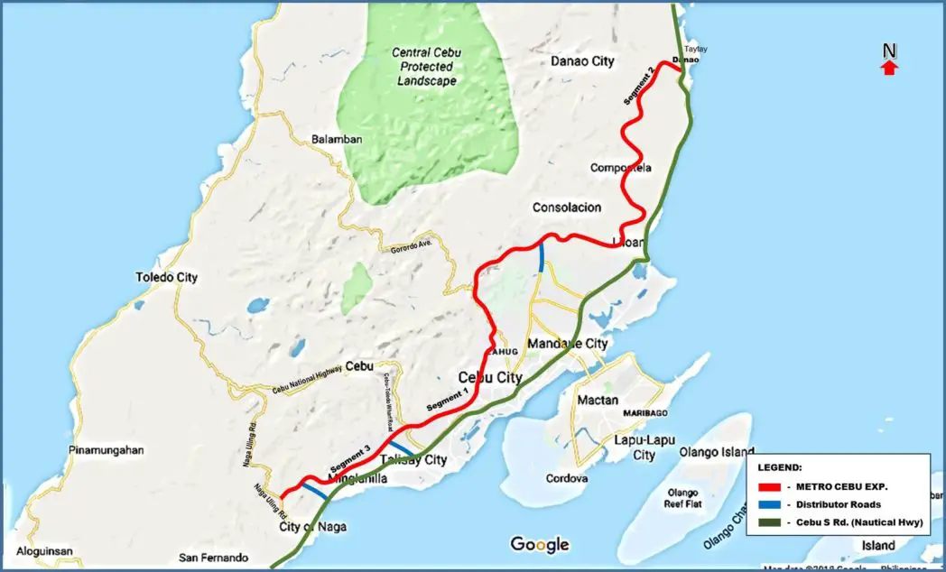 Map of the Metro Cebu Expressway 