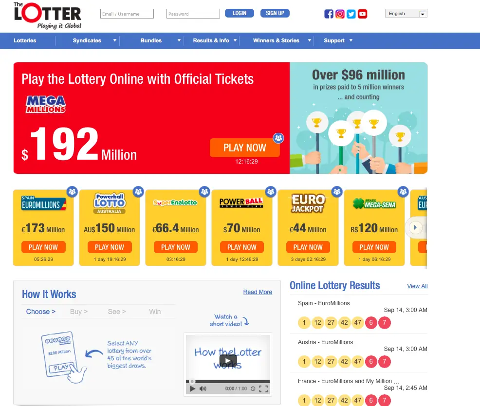 Have a chance to win the biggest lottery prizes in the world