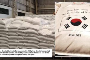 South Korea donated 950 metric tons of rice to the PH
