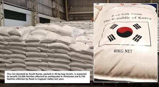 South Korea donated 950 metric tons of rice to the PH